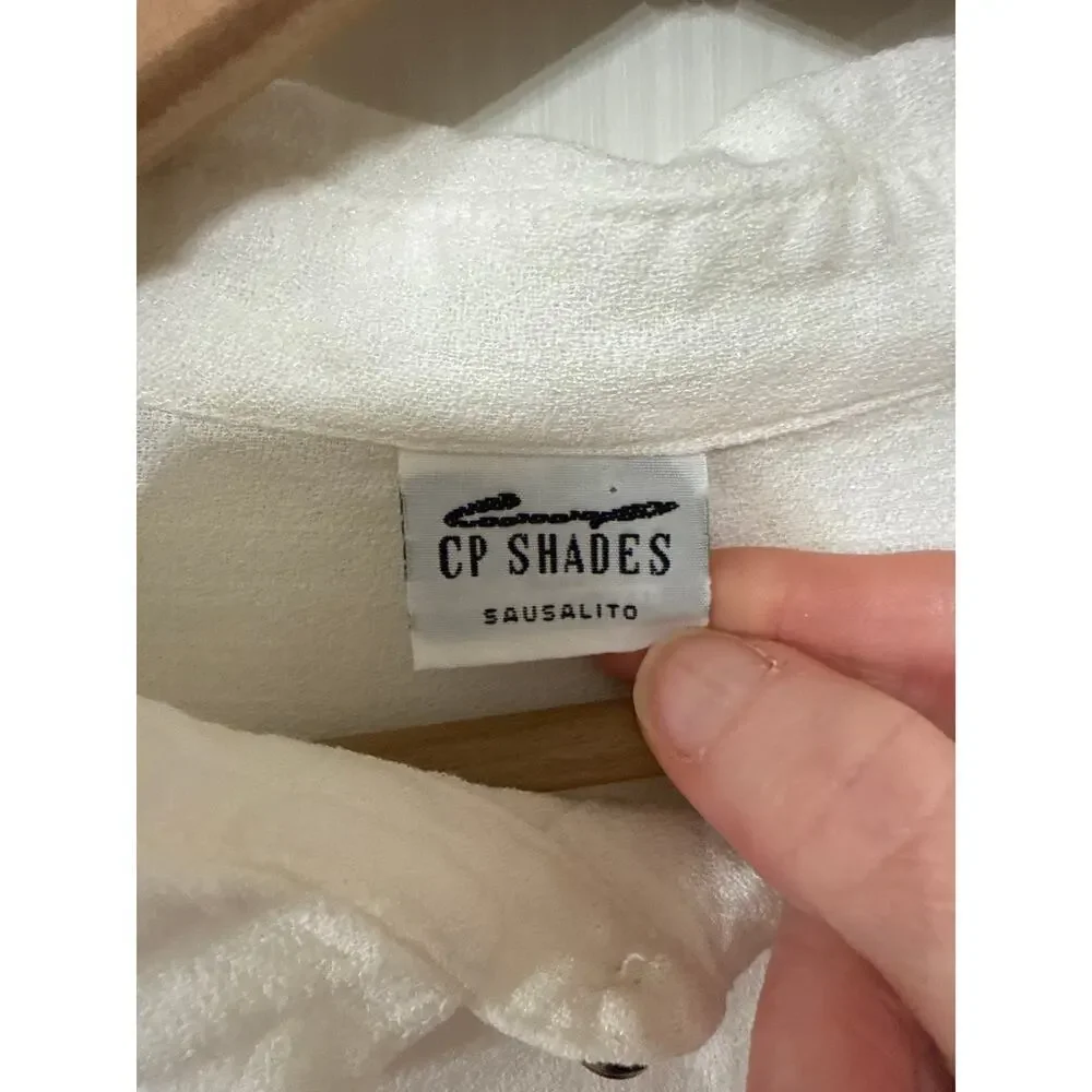 CP Shades Sausalito Relaxed Fit Button Down Blouse in Ivory / Cream, S